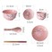 Luxshiny Japanese Ceramic Tableware Set 6PCS Dinnerware Kit with Bowl Plate Cup Spoon Chopsticks 7.28In Stylish Stackable Household Kitchen Dining Set