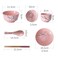 Luxshiny Japanese Ceramic Tableware Set 6PCS Dinnerware Kit with Bowl Plate Cup Spoon Chopsticks 7.28In Stylish Stackable Household Kitchen Dining Set