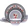 Gofunfun 12-Piece Melamine Dinnerware Sets, Unbreakable Black White Plates and Bowls