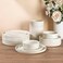 AmorArc Stoneware Dinnerware Sets for 6,18 Pcs Plates and Bowls Set