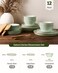 Famiware Saturn Dinnerware Sets, Ceramic Dishes for 4, Rimmed Plates, Bowls