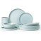 Famiware Milkyway 12-Piece Stoneware Dinnerware Set, Light Blue