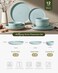 Famiware Milkyway 12-Piece Stoneware Dinnerware Set, Light Blue