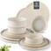 AmorArc Stoneware Dinnerware Sets for 4,12 Piece Plates and Bowls Sets