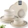 AmorArc Stoneware Dinnerware Sets for 4,12 Piece Plates and Bowls Sets