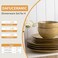 Dafuceramic Stoneware Dinnerware Set, 12 Pieces for 4, Maize Yellow