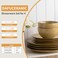 Dafuceramic Stoneware Dinnerware Set, 12 Pieces for 4, Maize Yellow