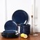 Vicrays 12-Piece Ceramic Dinnerware Set, Dinner Plates, Salad Plates &amp; Cereal Bowls, Dish Set for 4, Microwave, Oven &amp; Dishwasher Safe, Scratch Resistant, Blue