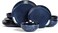Vicrays 12-Piece Ceramic Dinnerware Set, Dinner Plates, Salad Plates &amp; Cereal Bowls, Dish Set for 4, Microwave, Oven &amp; Dishwasher Safe, Scratch Resistant, Blue