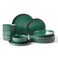 Famiware Nebula Ridge 12-Piece Stoneware Dinnerware Set, Dark Green