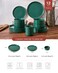 Famiware Nebula Ridge 12-Piece Stoneware Dinnerware Set, Dark Green