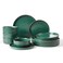 Famiware Nebula Ridge 12-Piece Stoneware Dinnerware Set, Dark Green