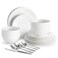 Kingstone 24PC Bone China Dinnerware Set &amp; 40PC Flatware Combo Set for 8