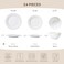 Kingstone 24PC Bone China Dinnerware Set &amp; 40PC Flatware Combo Set for 8