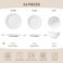 Kingstone 24PC Bone China Dinnerware Set &amp; 40PC Flatware Combo Set for 8