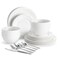Kingstone 24PC Bone China Dinnerware Set &amp; 40PC Flatware Combo Set for 8
