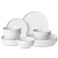 Happy kit Porcelain Dinnerware Set 12PCS Serves 4, Chip Resistant White