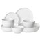 Happy kit Porcelain Dinnerware Set 12PCS Serves 4, Chip Resistant White
