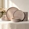 Alofmo Stoneware Dinnerware Sets for 4, 12-Piece Plates and Bowls Set, Warm Brown