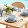 Kingstone 12-Piece Bone China Dinnerware Set for 4, Misty Blue