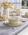 Famiware Plates and Bowls Set with Rim, Stoneware Dinnerware Sets for 4
