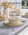 Famiware Plates and Bowls Set with Rim, Stoneware Dinnerware Sets for 4