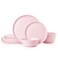 Kingstone 12-Piece Bone China Dinnerware Sets, Blush Pink