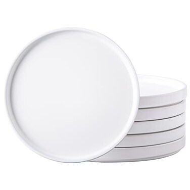 AmorArc Ceramic Dinner Plates Set of 6,10.0 Inch Matte Stoneware Plates Set