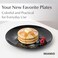 Miamio 6 X Plate/Dinner Plate Set Stoneware Ceramic Tableware Set - Le Papillon Collection (Black, 8 Inch)