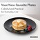Miamio 6 X Plate/Dinner Plate Set Stoneware Ceramic Tableware Set - Le Papillon Collection (Black, 8 Inch)