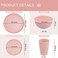 Supernal 32PCS Pink Plates and Bowls Sets for 8, Unbreakable Dinnerware