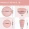 Supernal 32PCS Pink Plates and Bowls Sets for 8, Unbreakable Dinnerware