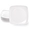 Fasmov 6 Pack 10.5" Melamine Sqaure Dinner Plates, Unbreakable Serving Dishes, Modern Square Dinnerware, Square Serving Plate for Steak, Pasta, Fruit, Salad, Snacks, Pizza, Appetizer Plates, White