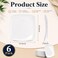 Fasmov 6 Pack 10.5" Melamine Sqaure Dinner Plates, Unbreakable Serving Dishes, Modern Square Dinnerware, Square Serving Plate for Steak, Pasta, Fruit, Salad, Snacks, Pizza, Appetizer Plates, White