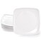 Fasmov 6 Pack 10.5" Melamine Sqaure Dinner Plates, Unbreakable Serving Dishes, Modern Square Dinnerware, Square Serving Plate for Steak, Pasta, Fruit, Salad, Snacks, Pizza, Appetizer Plates, White