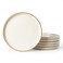 Famiware Star 10/8 Inches Dinner Plates Set for 6, Vanilla White