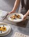 Famiware Star 10/8 Inches Dinner Plates Set for 6, Vanilla White
