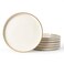 Famiware Star 10/8 Inches Dinner Plates Set for 6, Vanilla White
