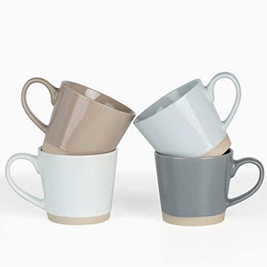 Famiware Saturn Coffee Mugs for 4, 12 Oz Ceramic Stoneware Mug Cup Set