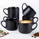 GBhome 14 Oz Coffee Mugs Set of 6, Stackable Matte Black Coffee Cups Set