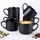 GBhome 14 Oz Coffee Mugs Set of 6, Stackable Matte Black Coffee Cups Set