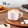 GBhome 14 Oz Coffee Mugs Set of 6, Stackable Matte White Coffee Cups Set