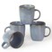Famiware Coffee Mugs Set of 4, Ocean Square 13OZ Coffee Cup Set with Handle