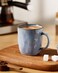 Famiware Coffee Mugs Set of 4, Ocean Square 13OZ Coffee Cup Set with Handle