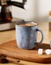 Famiware Coffee Mugs Set of 4, Ocean Square 13OZ Coffee Cup Set with Handle
