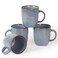 Famiware Coffee Mugs Set of 4, Ocean Square 13OZ Coffee Cup Set with Handle