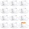 Maxdot 12 Set 2.7 Oz Porcelain Espresso Cups and Saucers White