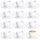 Maxdot 12 Set 2.7 Oz Porcelain Espresso Cups and Saucers White