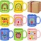 Maxdot 8 Pcs Teacher Ceramic Coffee Mugs Set 12 Oz Handle, Vibrant