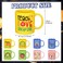 Maxdot 8 Pcs Teacher Ceramic Coffee Mugs Set 12 Oz Handle, Vibrant